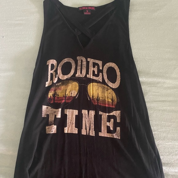 Rock & Roll Cowgirl Tops - Rodeo time tank top